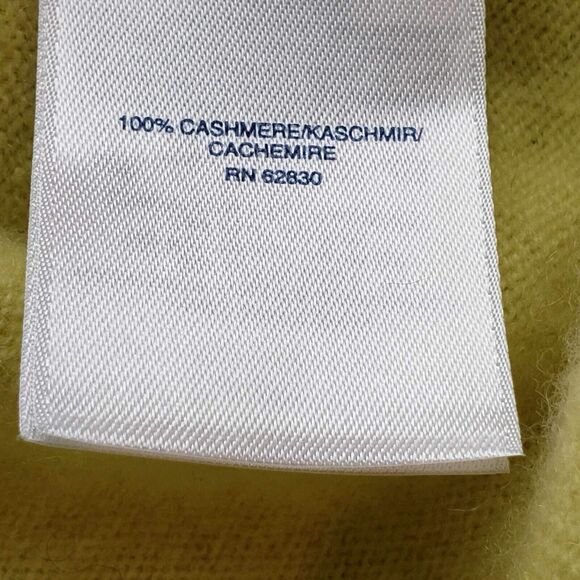 Lands End Sweater Women’s Plus Size 2X 100% Cashmere Pullover Yellow V Neck - Picture 6 of 9